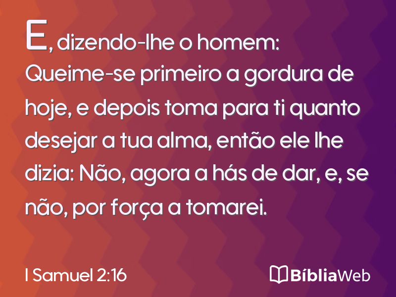 I Samuel 2:16 em imagem para compartilhar