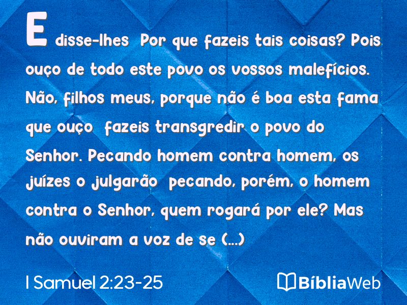 I Samuel 2:23-25 em imagem para compartilhar