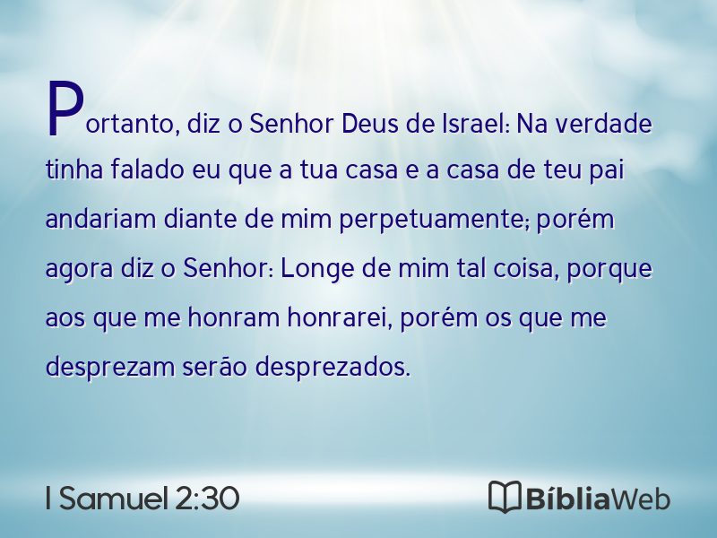 I Samuel 2:30 em imagem para compartilhar