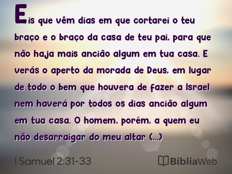 I Samuel 2:31-33 em imagem para compartilhar