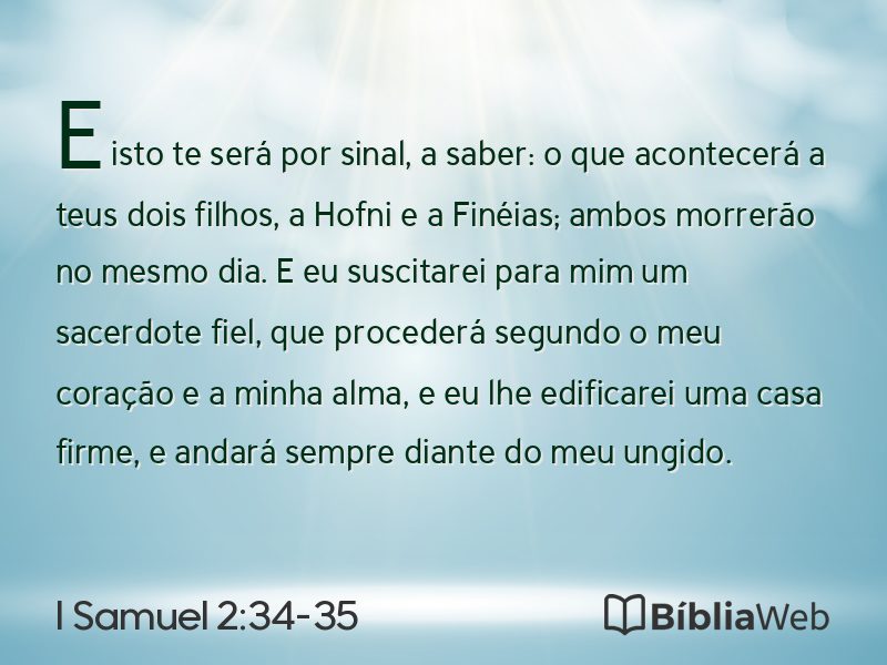 I Samuel 2:34-35 em imagem para compartilhar