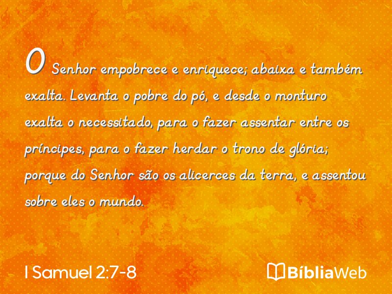 I Samuel 2:7-8 em imagem para compartilhar