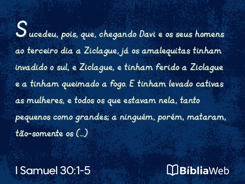 I Samuel 30:1-5 em imagem para compartilhar