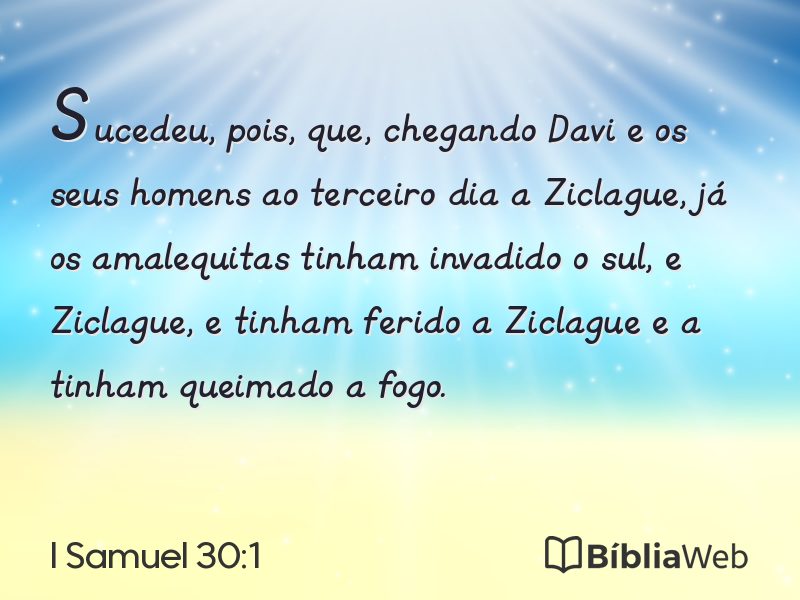 I Samuel 30:1 em imagem para compartilhar