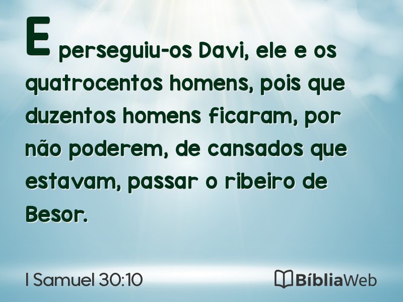 I Samuel 30:10 em imagem para compartilhar