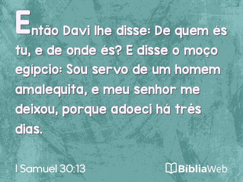 I Samuel 30:13 em imagem para compartilhar