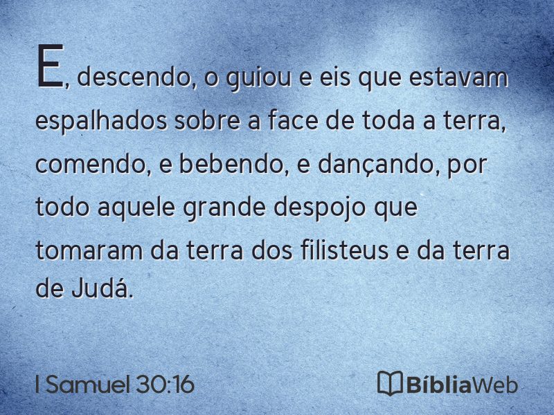 I Samuel 30:16 em imagem para compartilhar
