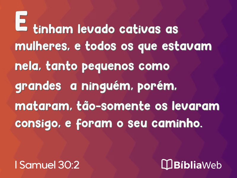 I Samuel 30:2 em imagem para compartilhar