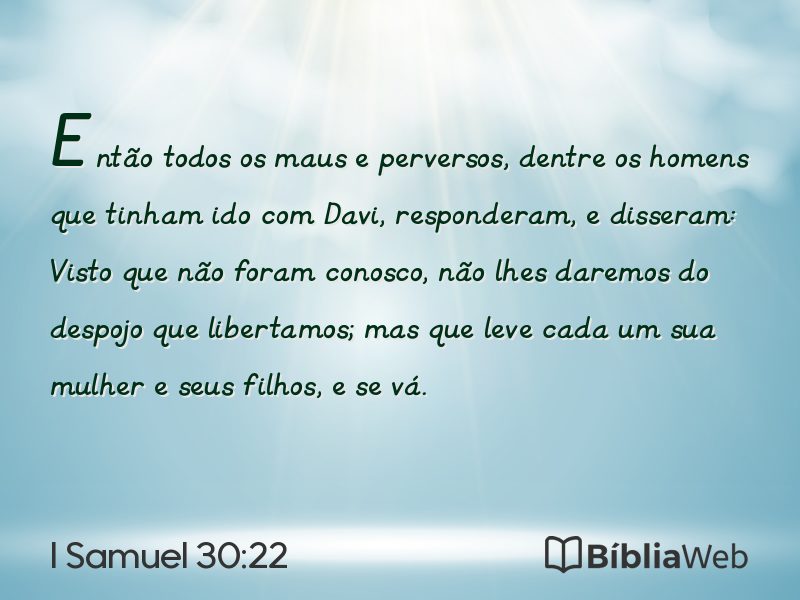 I Samuel 30:22 em imagem para compartilhar
