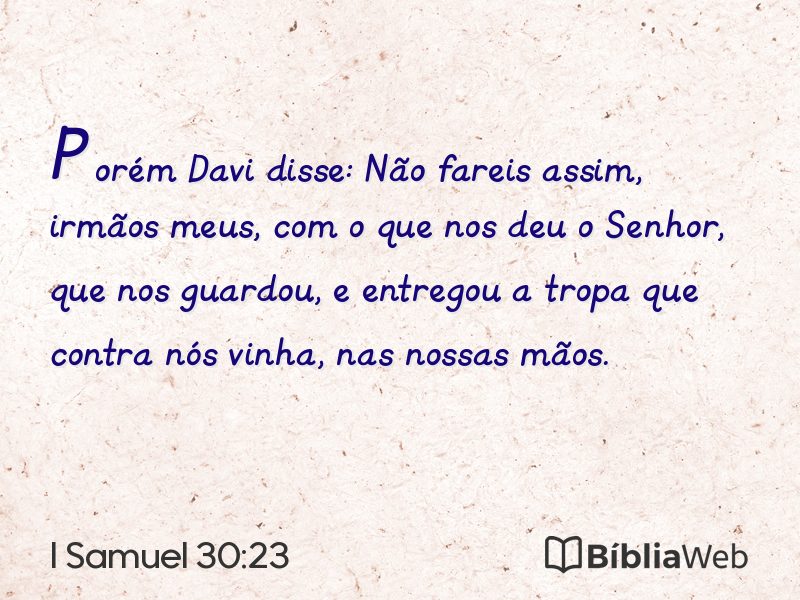 I Samuel 30:23 em imagem para compartilhar