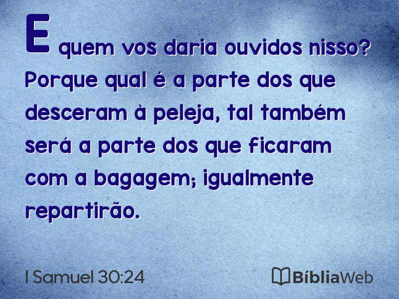 I Samuel 30:24 em imagem para compartilhar