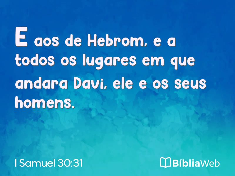 I Samuel 30:31 em imagem para compartilhar