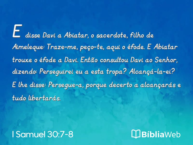 I Samuel 30:7-8 em imagem para compartilhar