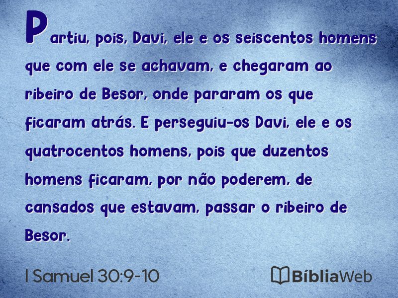 I Samuel 30:9-10 em imagem para compartilhar