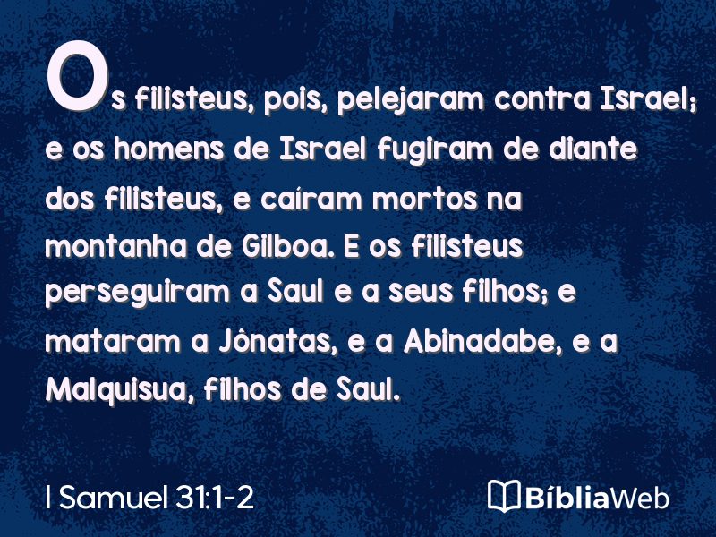 I Samuel 31:1-2 em imagem para compartilhar