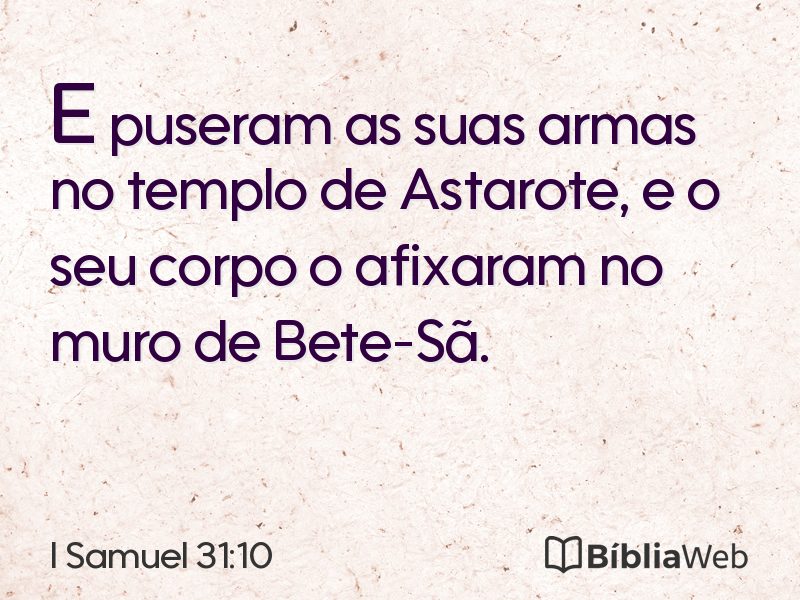 I Samuel 31:10 em imagem para compartilhar