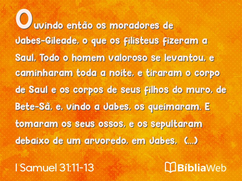 I Samuel 31:11-13 em imagem para compartilhar