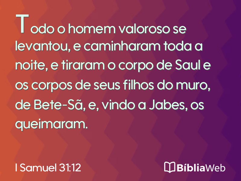 I Samuel 31:12 em imagem para compartilhar