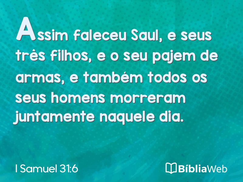 I Samuel 31:6 em imagem para compartilhar