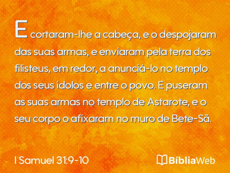 I Samuel 31:9-10 em imagem para compartilhar