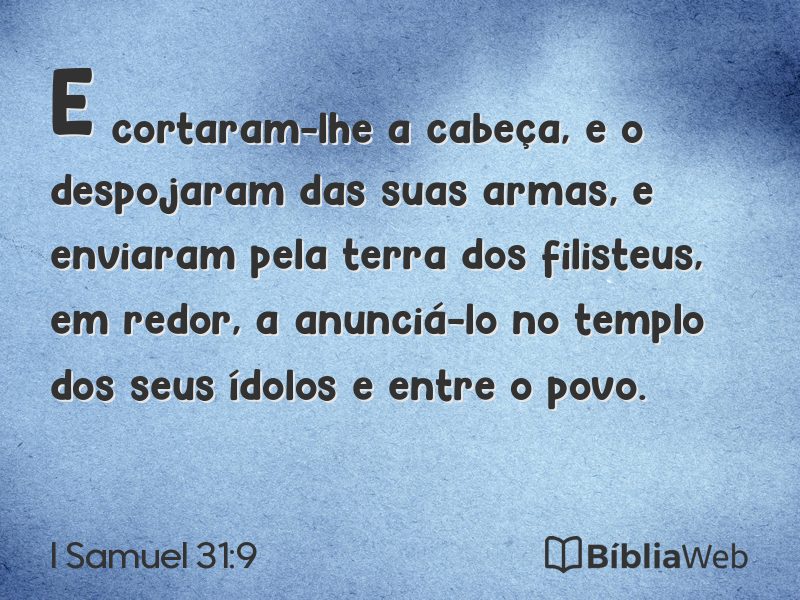 I Samuel 31:9 em imagem para compartilhar