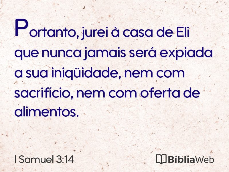 I Samuel 3:14 em imagem para compartilhar