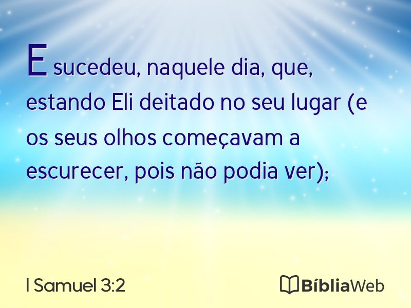 I Samuel 3:2 em imagem para compartilhar