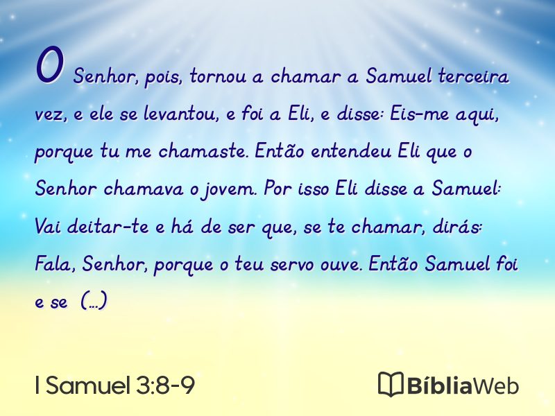 I Samuel 3:8-9 em imagem para compartilhar