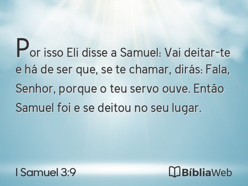 I Samuel 3:9 em imagem para compartilhar
