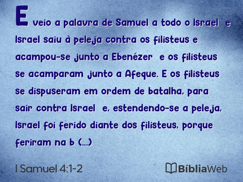 I Samuel 4:1-2 em imagem para compartilhar