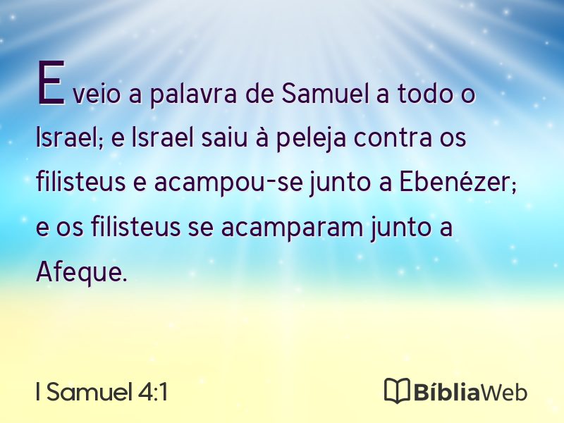I Samuel 4:1 em imagem para compartilhar