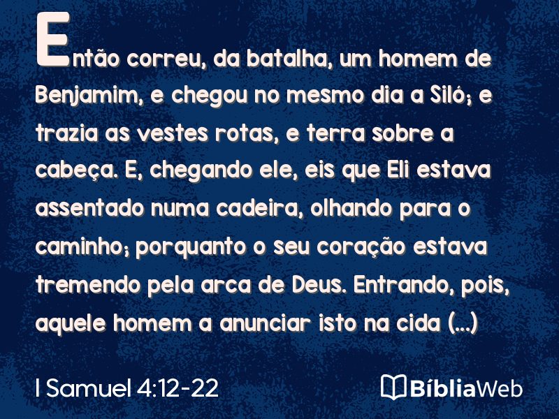 I Samuel 4:12-22 em imagem para compartilhar