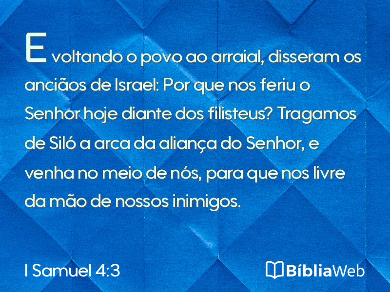 I Samuel 4:3 em imagem para compartilhar