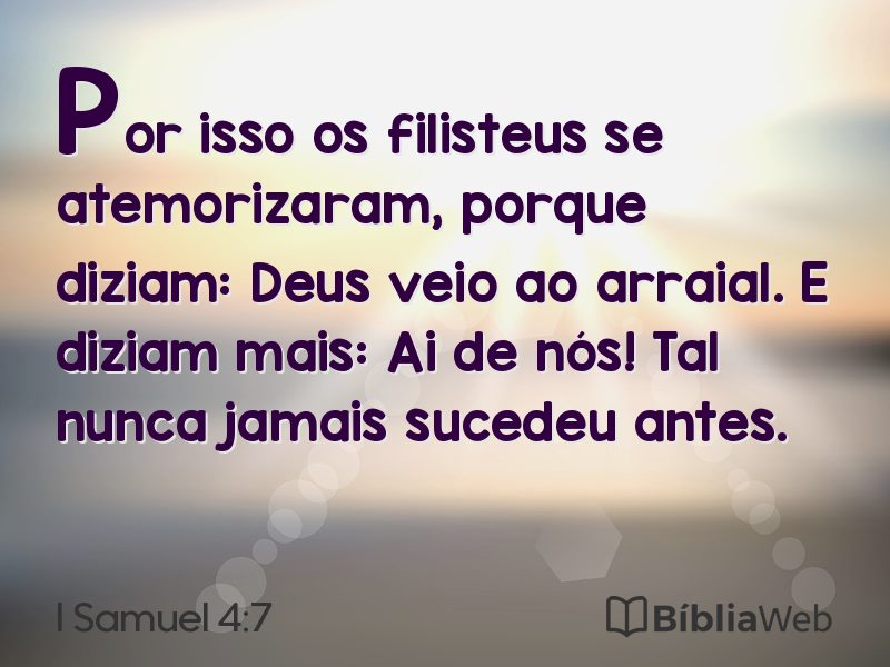 I Samuel 4:7 em imagem para compartilhar