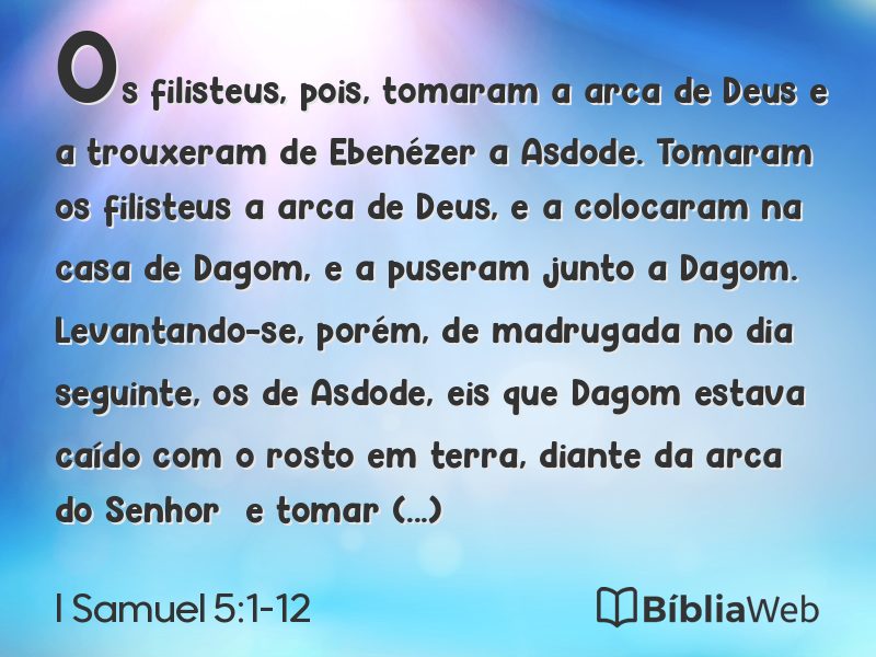I Samuel 5:1-12 em imagem para compartilhar