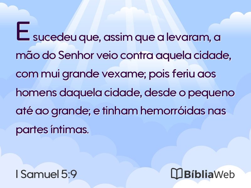 I Samuel 5:9 em imagem para compartilhar