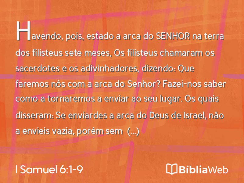 I Samuel 6:1-9 em imagem para compartilhar