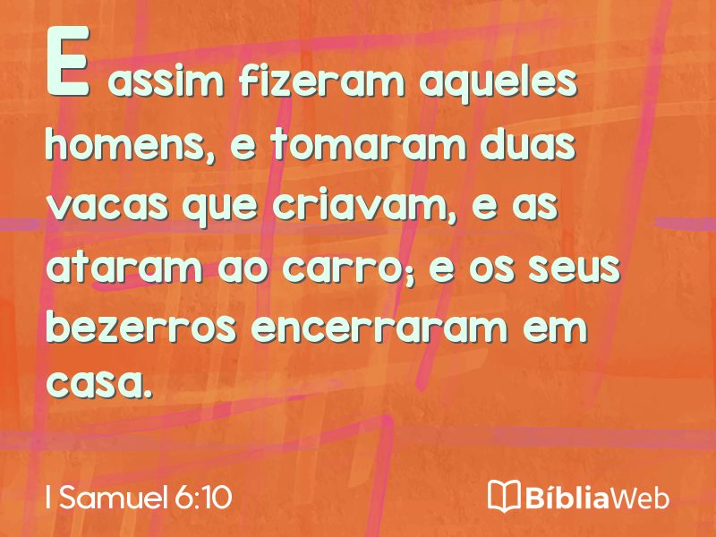 I Samuel 6:10 em imagem para compartilhar