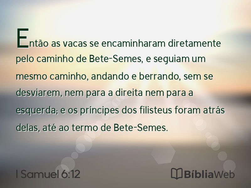 I Samuel 6:12 em imagem para compartilhar
