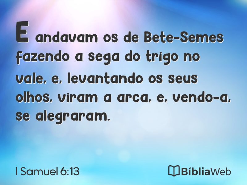 I Samuel 6:13 em imagem para compartilhar