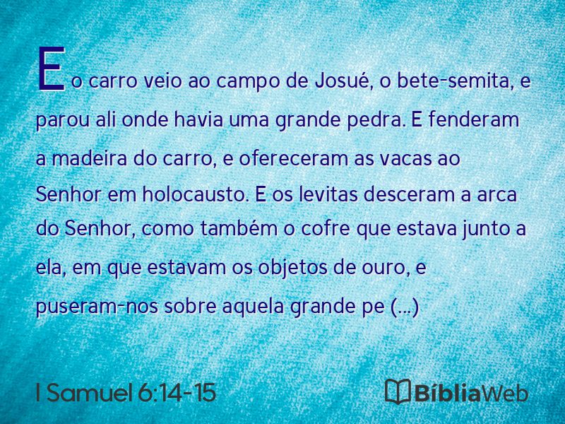 I Samuel 6:14-15 em imagem para compartilhar