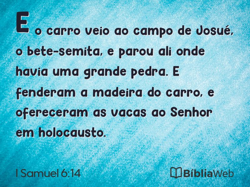 I Samuel 6:14 em imagem para compartilhar