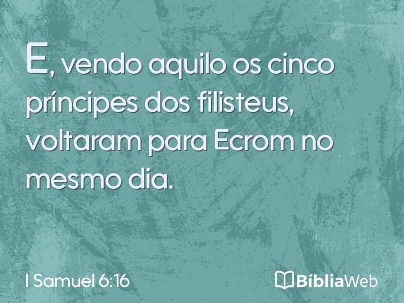 I Samuel 6:16 em imagem para compartilhar