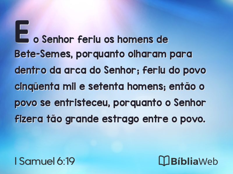 I Samuel 6:19 em imagem para compartilhar
