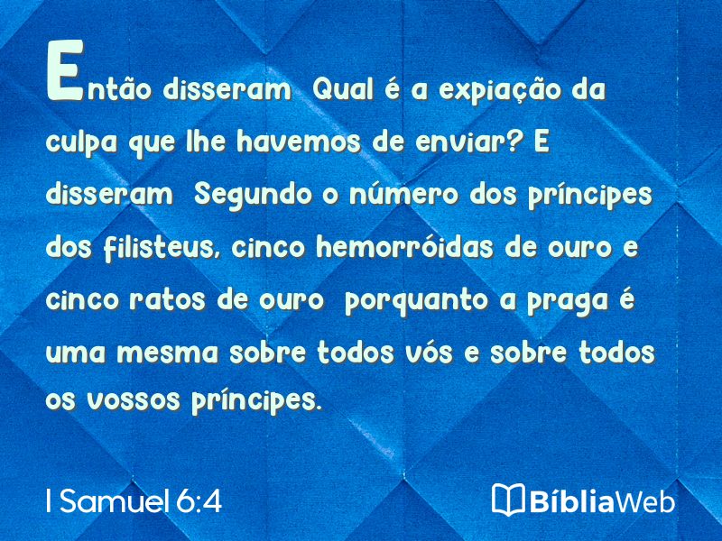 I Samuel 6:4 em imagem para compartilhar