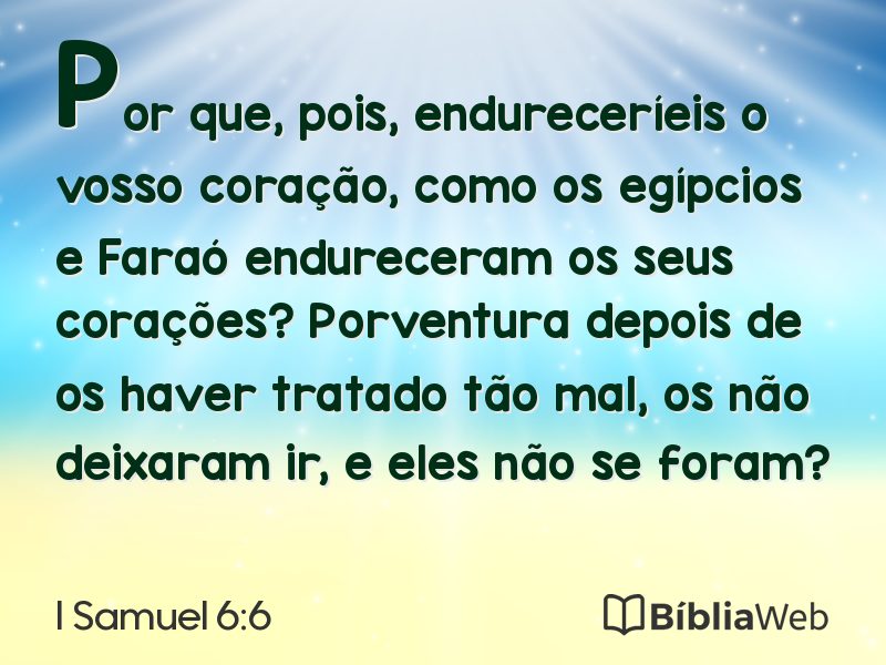 I Samuel 6:6 em imagem para compartilhar