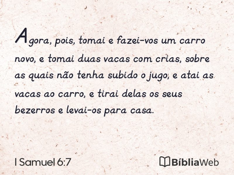 I Samuel 6:7 em imagem para compartilhar
