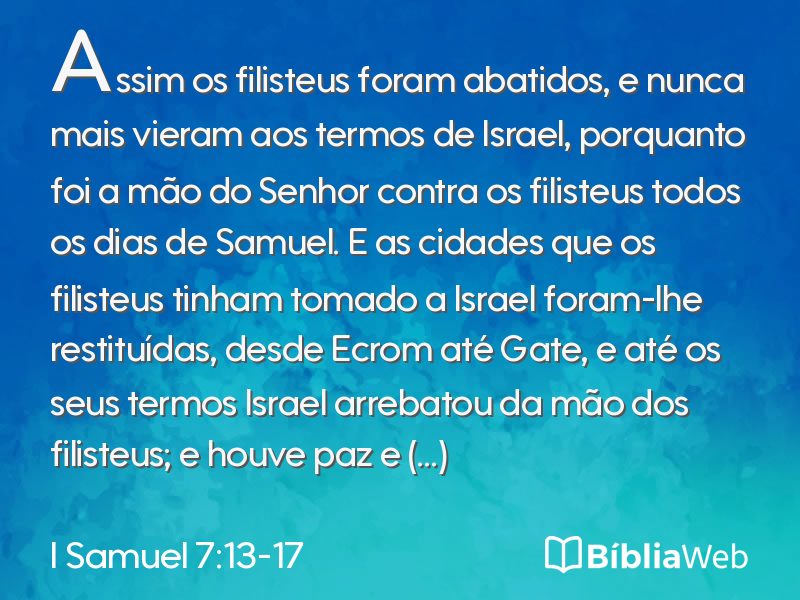 I Samuel 7:13-17 em imagem para compartilhar