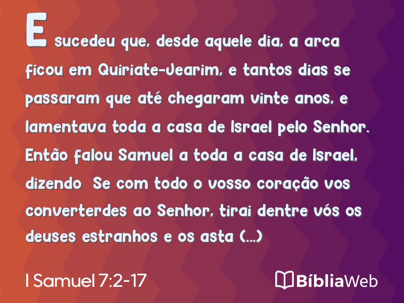 I Samuel 7:2-17 em imagem para compartilhar