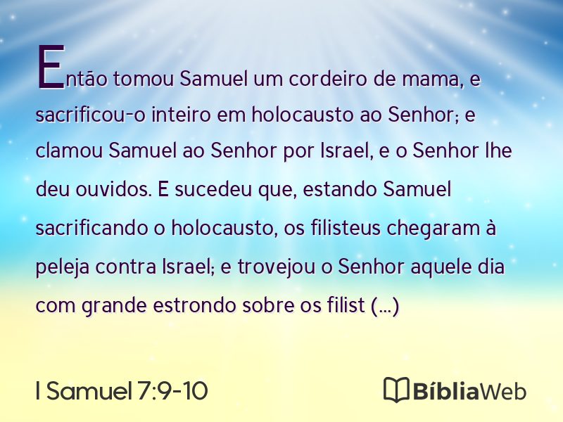 I Samuel 7:9-10 em imagem para compartilhar